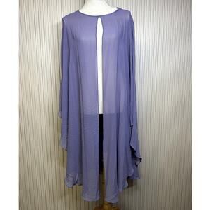 SLNY Women's Chiffon Sheer Topper Jacket Size 16W